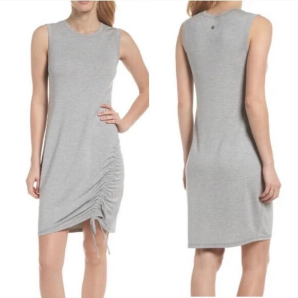 Zella Grey Post Studio Sleeveless Ruched Hem Athletic Dress Size XL - Picture 1 of 5